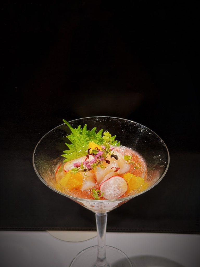 Shunsui - Appetizer: Cold somen with scallop & strawberry vinegar. Credits: @Ghostguan